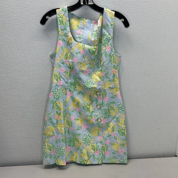 Lilly Pulitzer Pants - Lilly Pulitzer Women’s Kalinara Skirted Romper Size 6 – Blue Multi Lemon Print